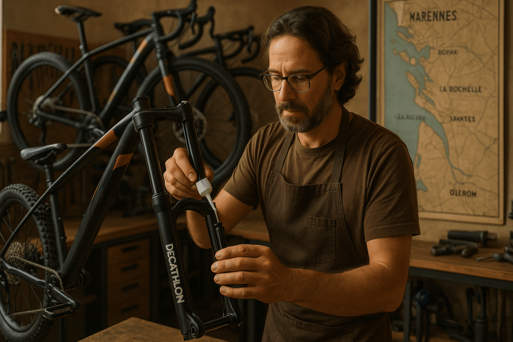 fourche VTT Decathlon
