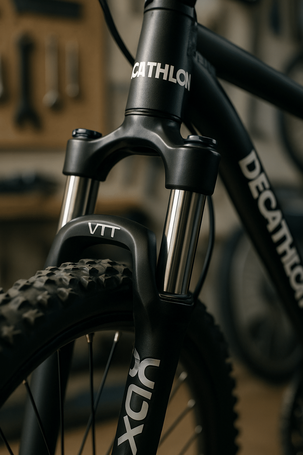 Optimisez l'entretien de votre fourche VTT Decathlon dès 120€ 1 fourche VTT Decathlon - illustration